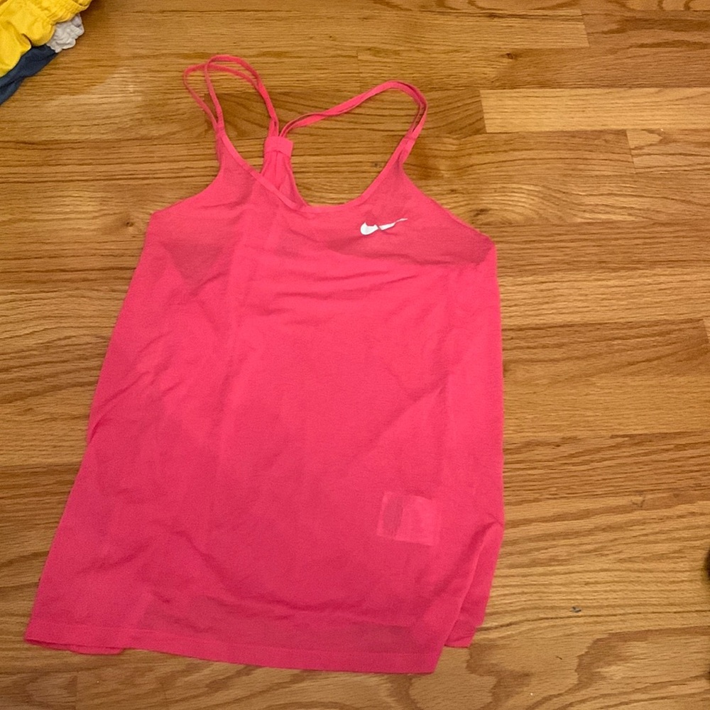 Nike open back pink tank top